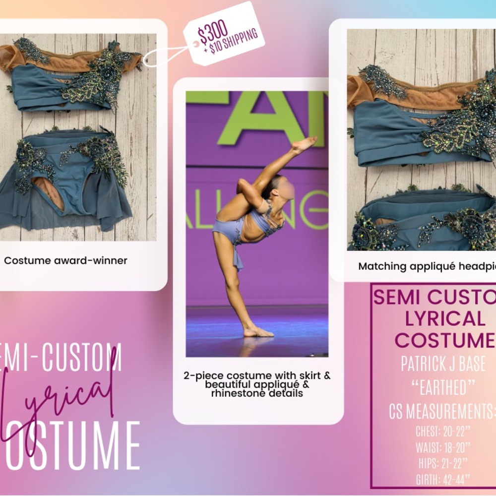 Semi-Custom Lyrical Costume with Appliqué and Rhinestones - CS